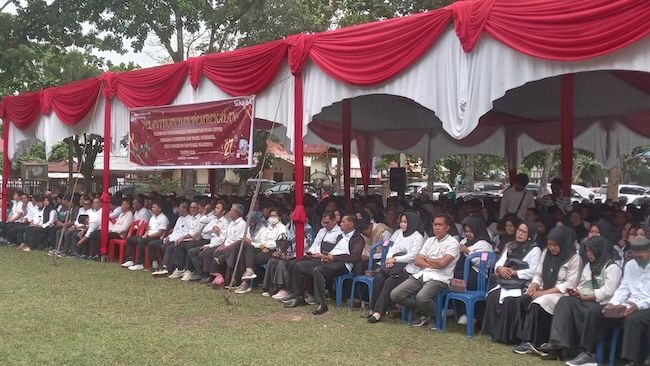 KPPS se-Tenayan Raya Resmi Dilantik, Bertugas Layani Hak Pilih Masyarakat di TPS