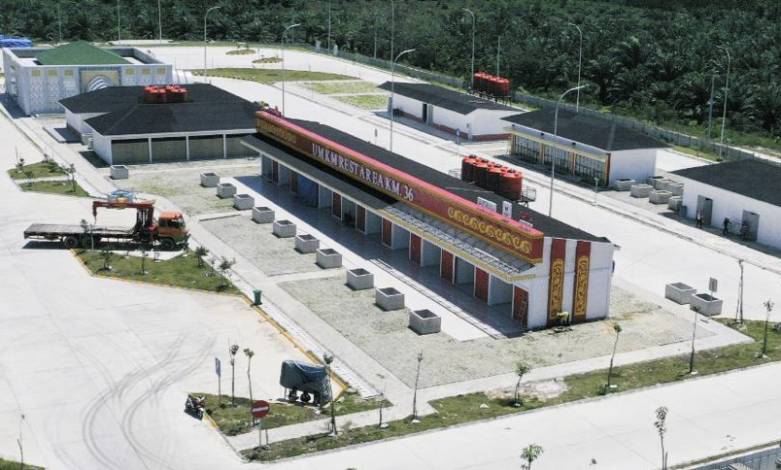 Rest Area Tol Pekanbaru-Bangkinang Bernuansa Melayu