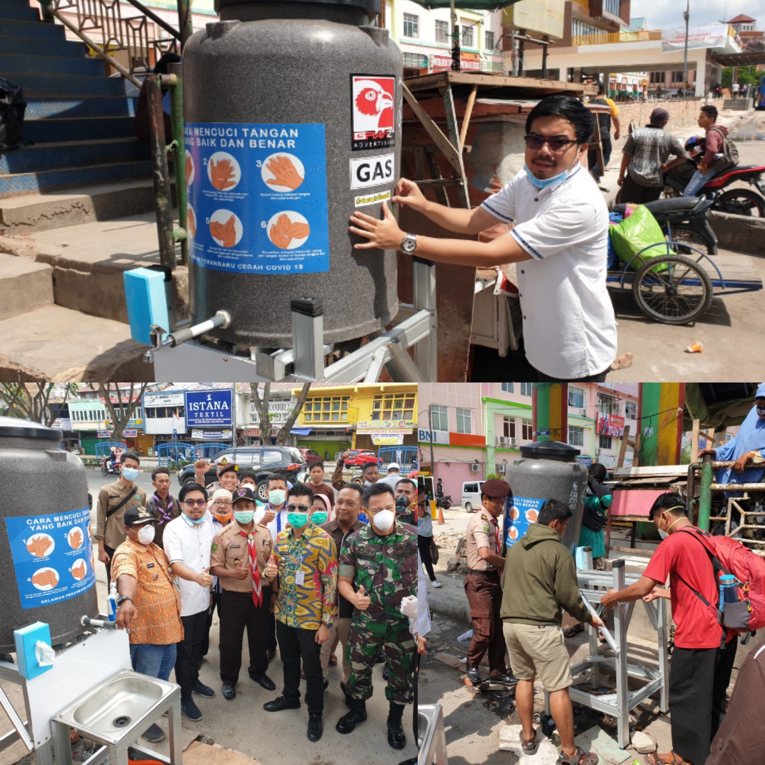 Lawan Covid-19, Ginda-RPGCC-19 Pasang Pencuci Tangan Portabel, Ini Pesannya