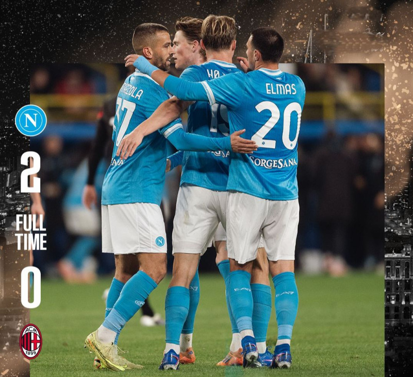 Napoli ke Final Supercoppa Usai Singkirkan AC Milan 2-0