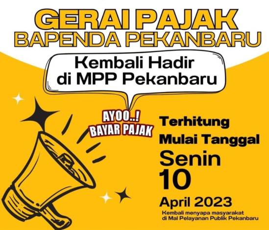 Gerai Pajak Bapenda Kembali Hadir di MPP Pekanbaru
