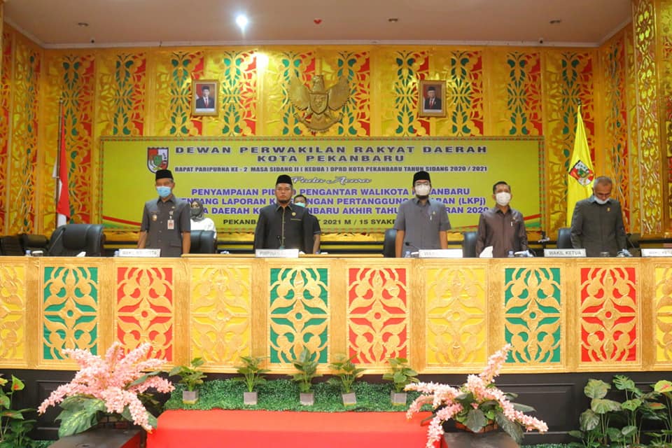 DPRD Kota Pekanbaru Gelar Rapat Paripurna LKPJ Kepala Daerah Tahun 2020