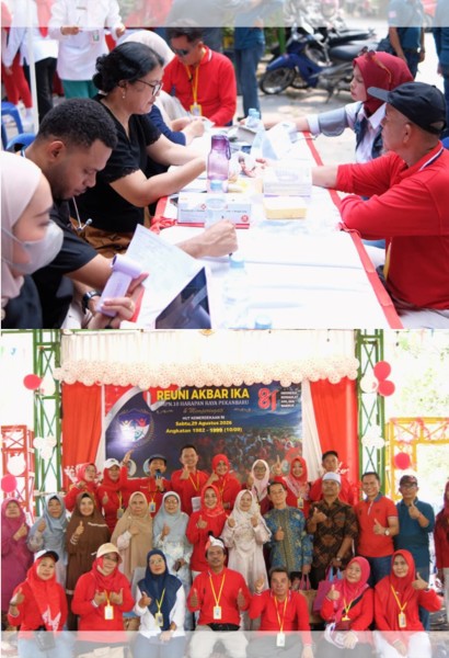 Lintas Angkatan Bersatu, 320 Alumni SMPN 10/09 Harapan Raya Reuni dan Gelar Aksi Sosial