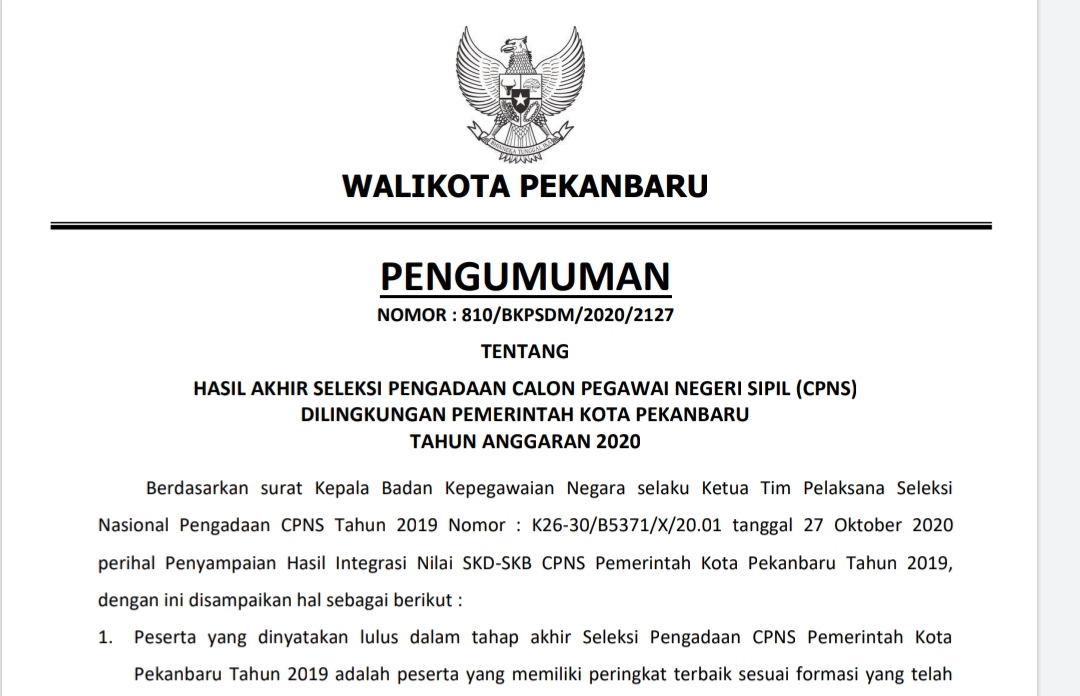 Soal Tes Cpns Skd Kota Pekanbaru