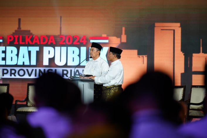 Syamsuar - Mawardi Tekankan Inovasi Ekonomi Berkelanjutan dalam Debat Perdana Pilgub Riau 2024