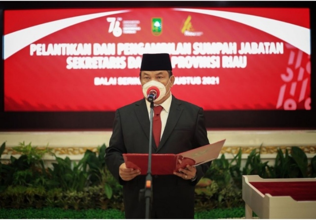 Dilantik Jadi Sekdaprov Riau, SF Hariyanto Siap Jalankan Visi Misi Gubri dan Wagubri