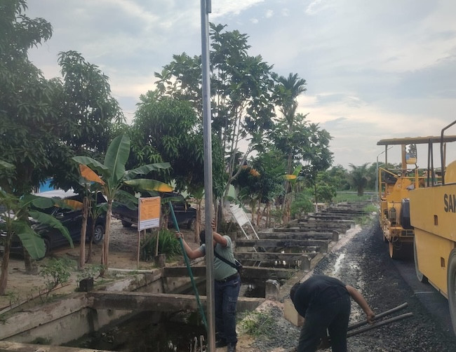 Dishub Pekanbaru Pasang PJU di Jalan Labersa dan Unggas Ujung