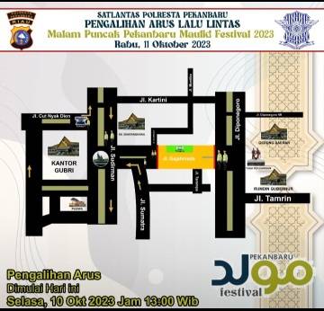 Arus Lalulintas di Jalan Gajah Mada Pekanbaru Dialihkan