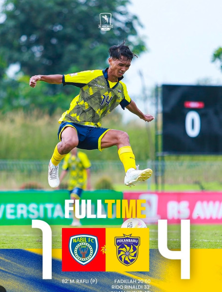 Menang Telak 1-4 Kontra Nabil FC, Pekanbaru FC Kokoh di Puncak Klasemen Sementara