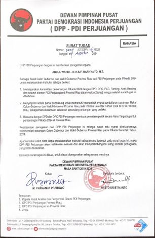 SK DPP PDIP Sudah di Tangan, Ini Tugas untuk Abdul Wahid - SF Hariyanto