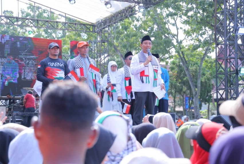 Ribuan Warga Padati CFD Pekanbaru dalam Aksi Bela Palestina dan Peduli Sumatera