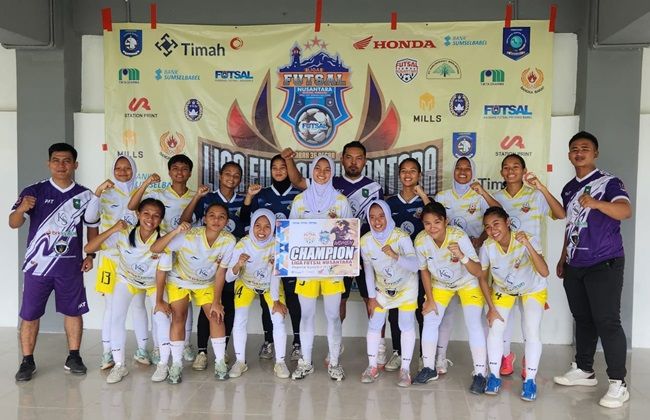 Tim KS Futsal Putri Riau Juara Liga Futsal Nusantara Regional Sumatera 2024