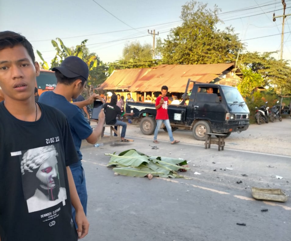 Kecelakaan Maut di di Jalan Lintas Sumatera, Duri-Dumai, KM 3, Pengendara Motor Matic Tewas Ditempat 
