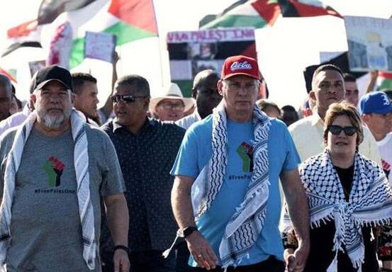 Presiden Kuba Pimpin Aksi Demo Dukung Palestina