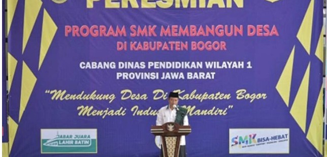 Wagub UuRuzhanuk Resmikan Program SMK Membangun Desa di Kabupaten Bogor