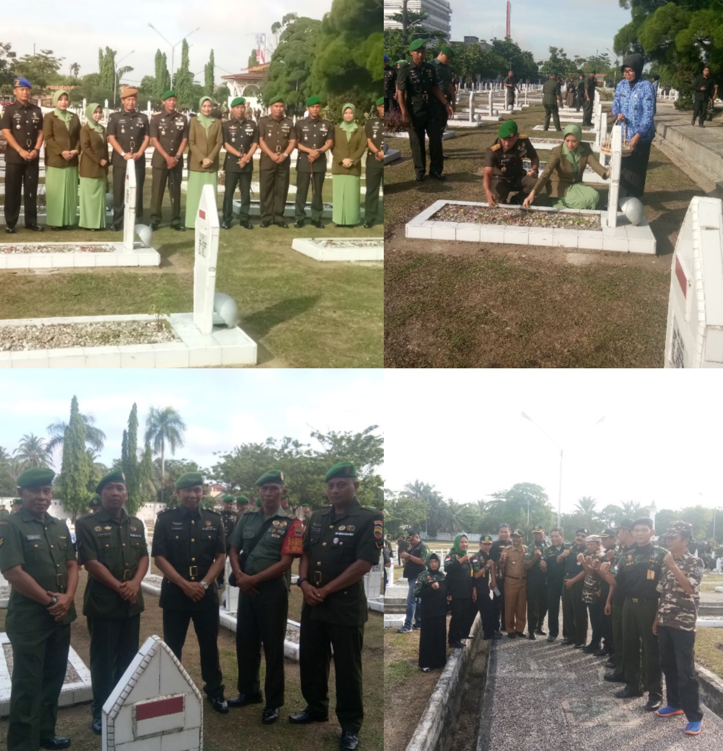 Sempena Hari Juang TNI AD, Babinsa Kodim 0301 Pekanbaru Ziarah ke TMP Kesuma Dharma  