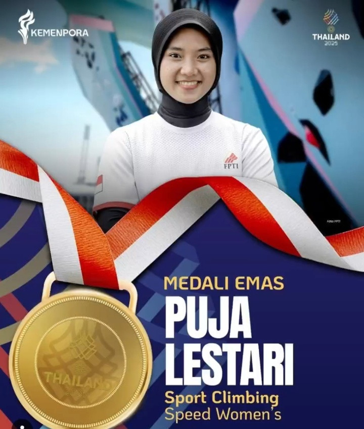 Atlet Panjat Tebing Riau Sumbang Medali Emas untuk Indonesia di SEA Games 2025