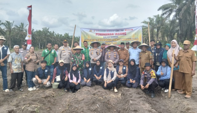Polsek Kandis Gelar Penanaman Jagung Bersama Kelompok Tani “Garut Mandiri” Dukung Swasembada Pangan