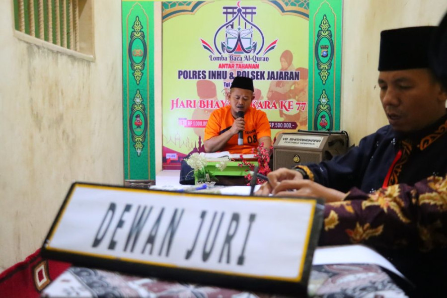 Hebat! Tahanan Polres Inhu Raih Juara Pertama Lomba Baca Alquran