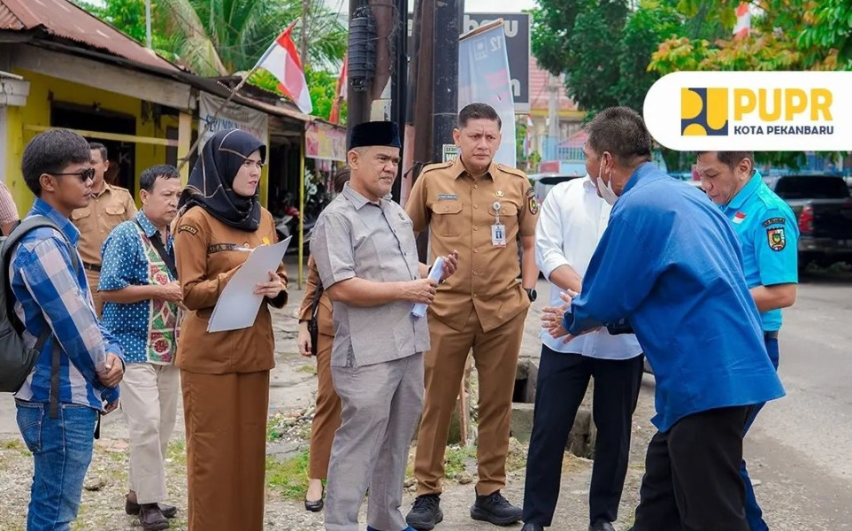 Dinas PUPR Pekanbaru Tinjau Ruas Jalan Bekas Galian IPAL
