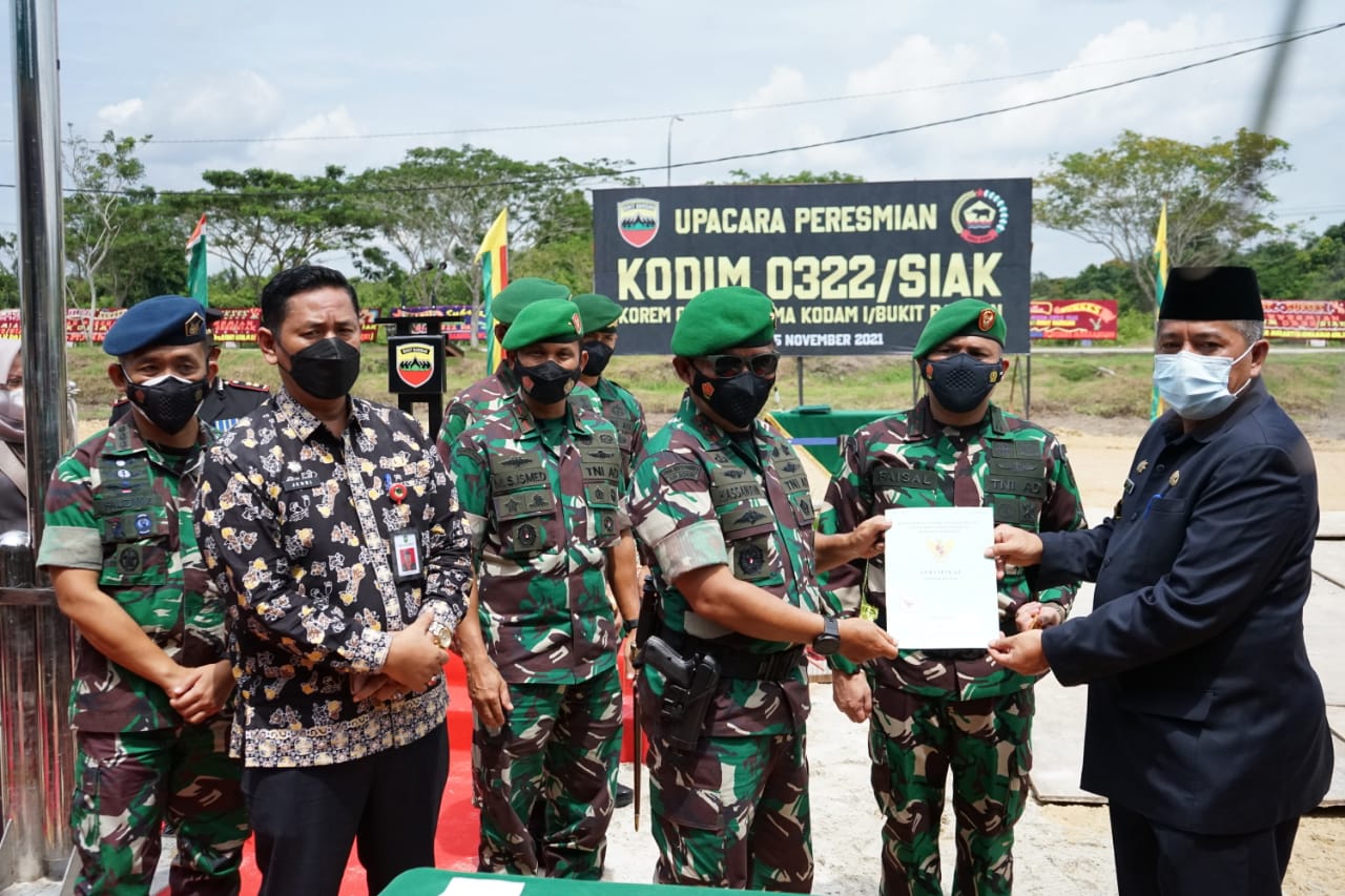 Pangdam In/BB Resmikan Markas Kodim 0322/Siak 