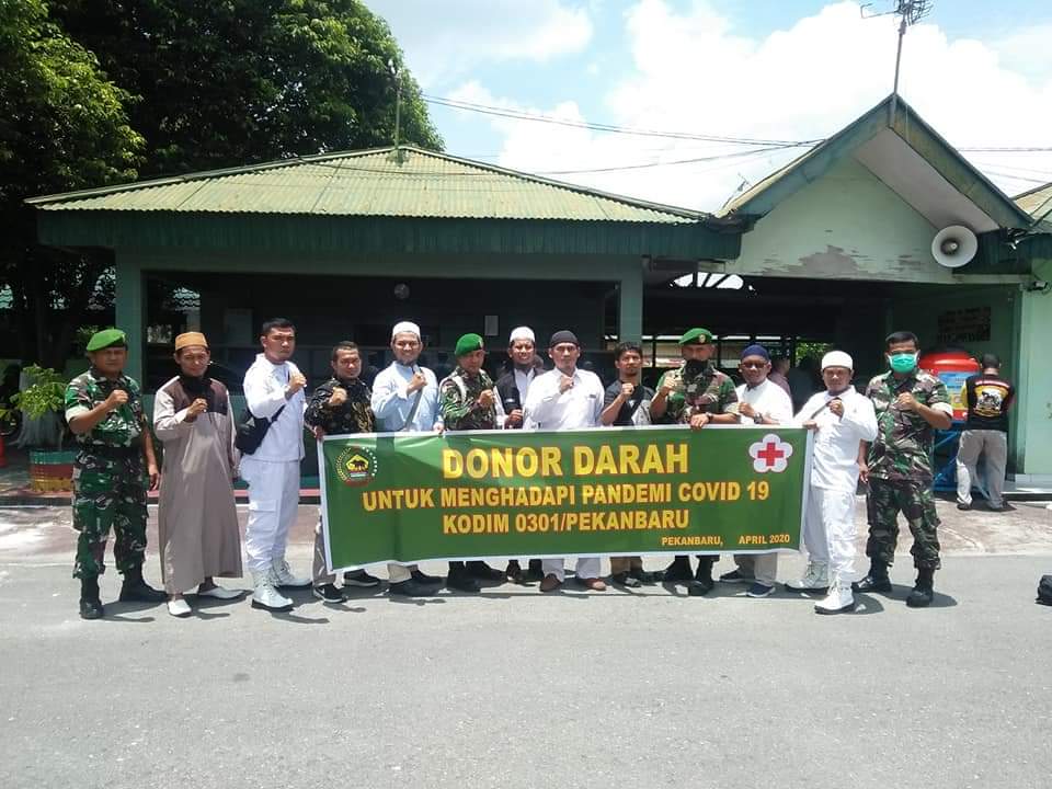 FPI Pekanbaru Ikut Berpartisipasi Giat Donor Darah  Kodim 0301 -PMI Pekanbaru