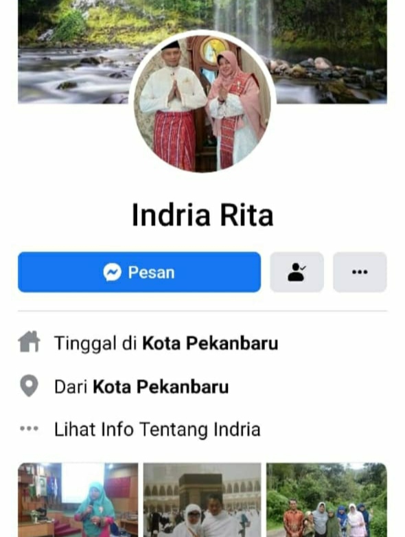 Akun Facebook Palsu Catut Nama Istri Wakil Walikota Pekanbaru, Oknum Meminta Sejumlah Uang
