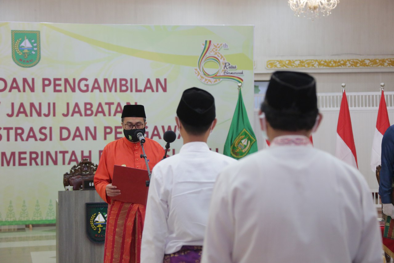 Lantik 204 Pejabat Eselon IV Secara Virtual, Ini Harapan Gubernur Riau 