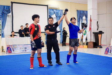 Personel Brimob Polda Riau Sabet Emas MMA, Lolos Kejurprov dan Porprov