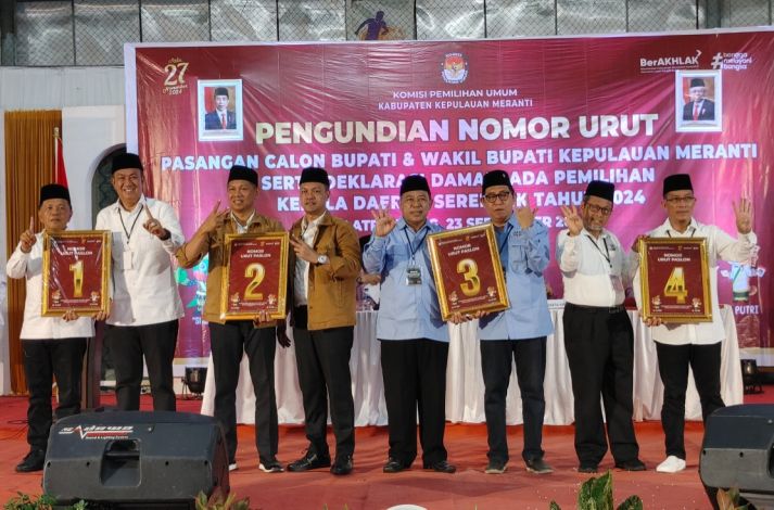 Berikut Nomor Urut Paslon Bupati dan Wakil Bupati Kepulauan Meranti