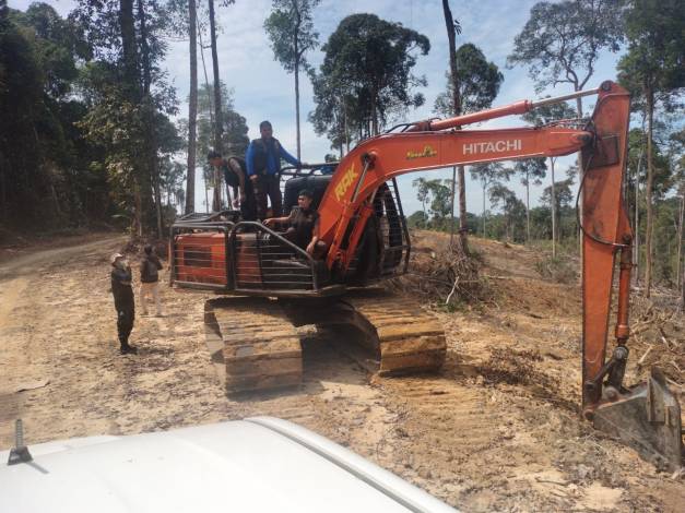 Rambah Hutan di Kampar, Tiga Alat Berat dan Operator Diamankan Polhut DLHK Riau