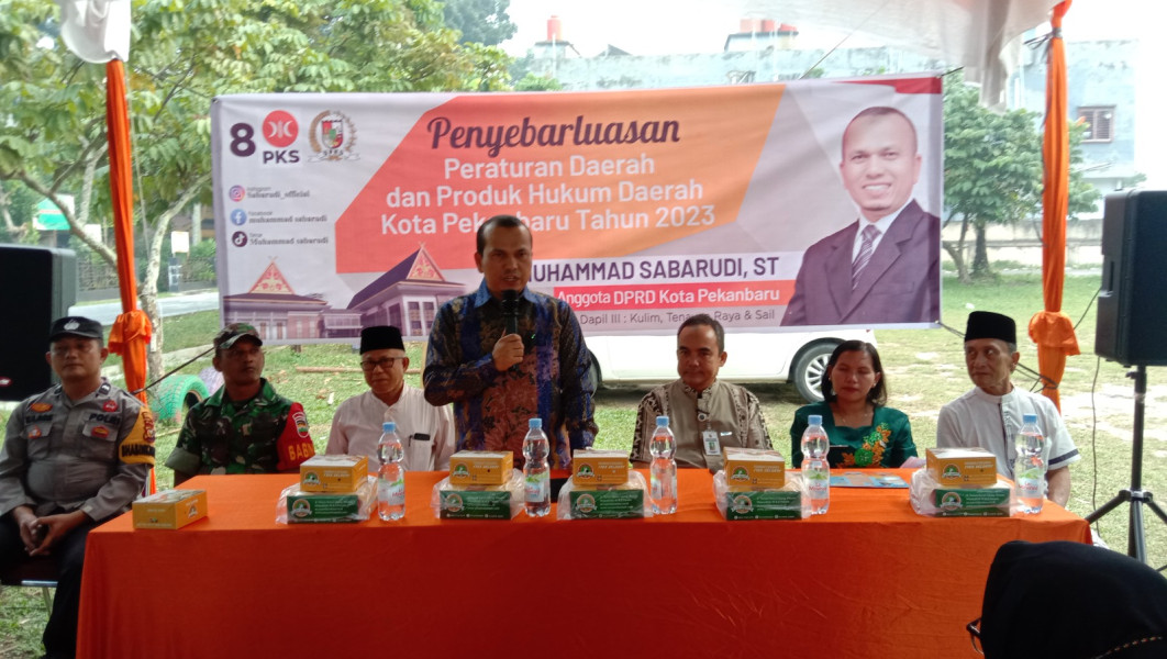 Ketua DPRD Pekanbaru Sabarudi Laksanakan Sosper di Kelurahan Bancah Lesung Tenayan Raya