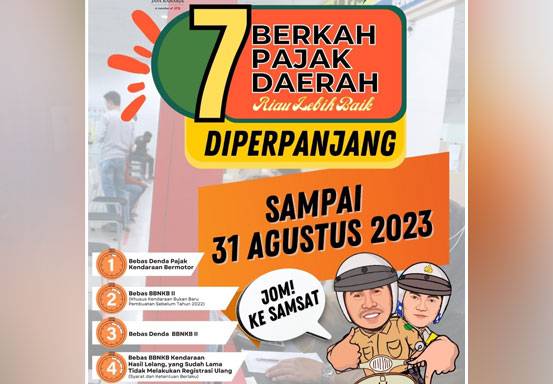 Program Penghapusan Denda Pajak Kendaraan di Riau Diperpanjang Sampai 31 Agustus