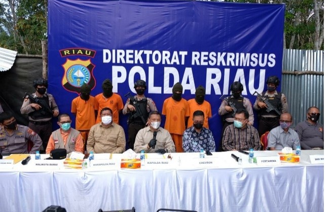 Sindikat Penyulingan Minyak Illegal Digulung Ditkrimsus Polda Riau