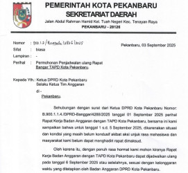 Dalih Situasi Tak Kondusif, Pj Sekda Minta Undur Rapat Banggar DPRD Pekanbaru